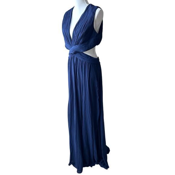 LULUS Vivid Imagination Navy Blue Cutout Maxi Dress-Size XL - Picture 3 of 8